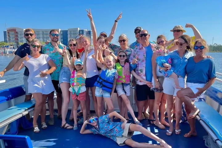 a group of people posing for the camera