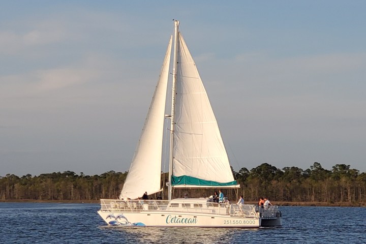 a small boat in a large body of water