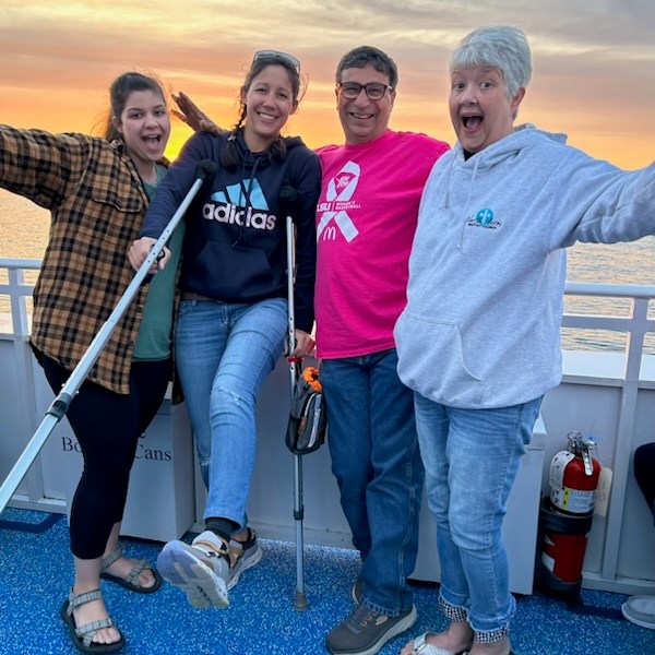 a group of people posing for the camera