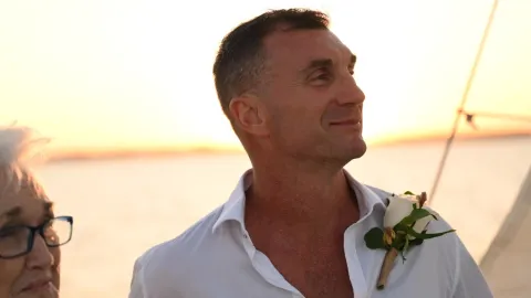 a man looking at the camera